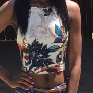 Floral crop top. Worn once
